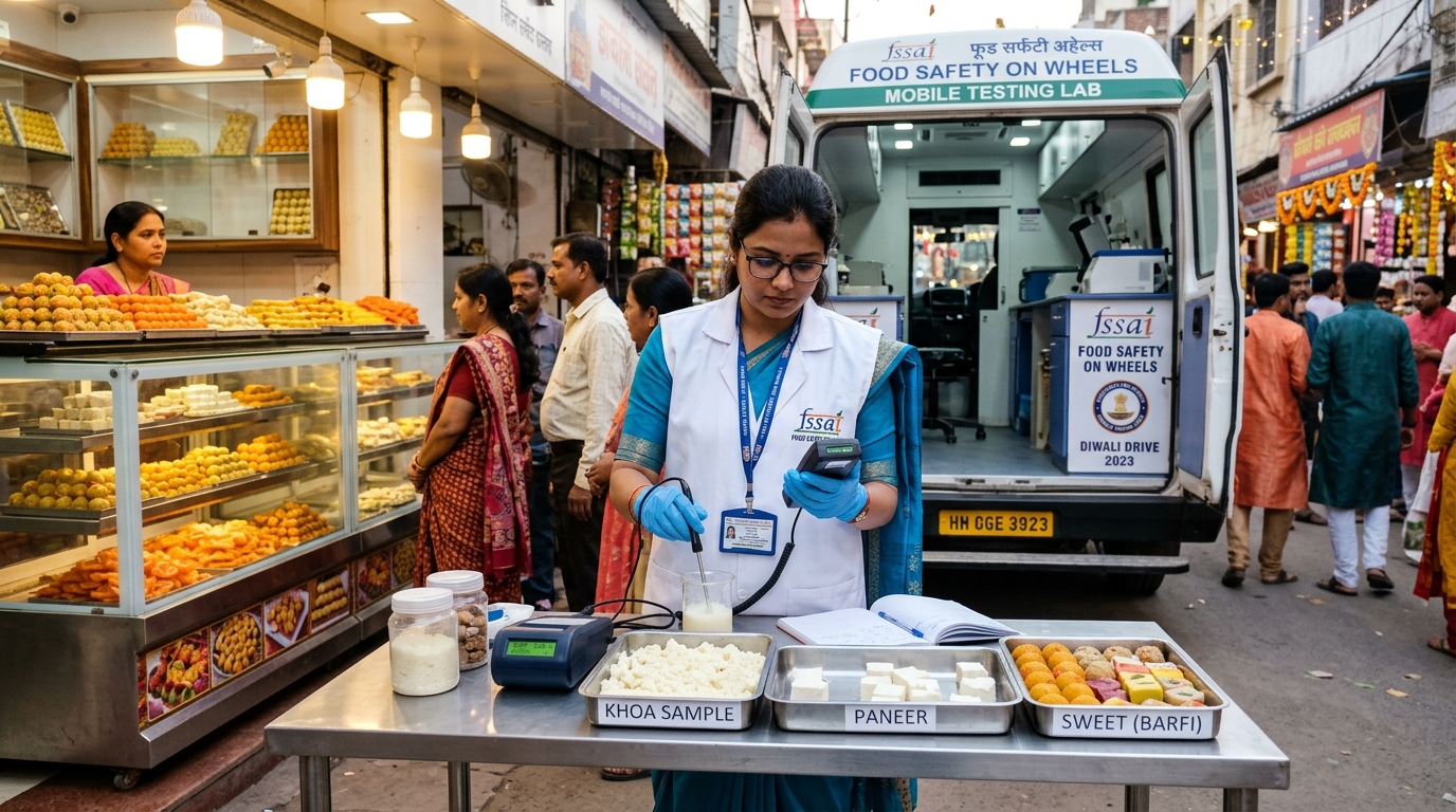FSSAI Festive Food Safety Surveillance Mobile Testing Lab and Sweets Quality Inspection